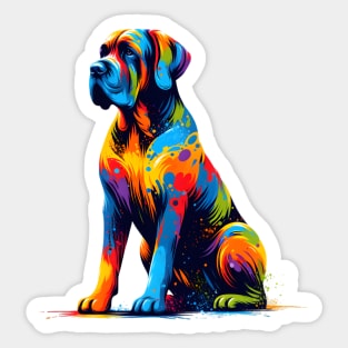 Vibrant Broholmer Dog in Colorful Splash Art Style Sticker